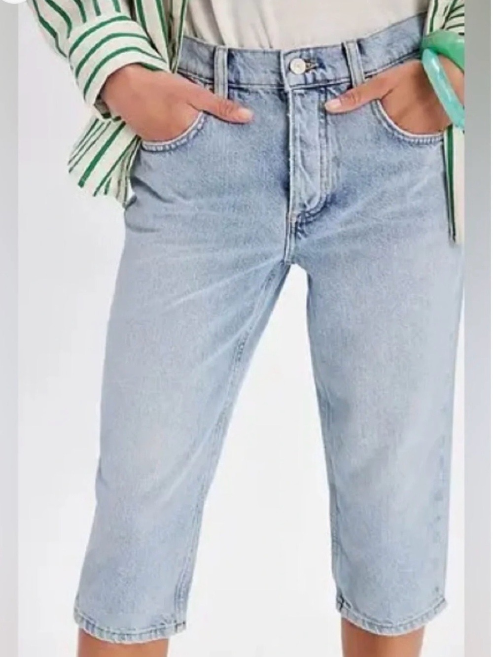 NWT We The Free Free People Sun City High Rise Capri Jeans Size 26 Button Fly - Picture 4 of 8